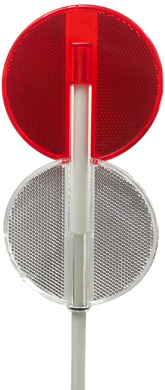 2-in-1 Telescopic 50" to 82" Driveway Marker, Red and Clear