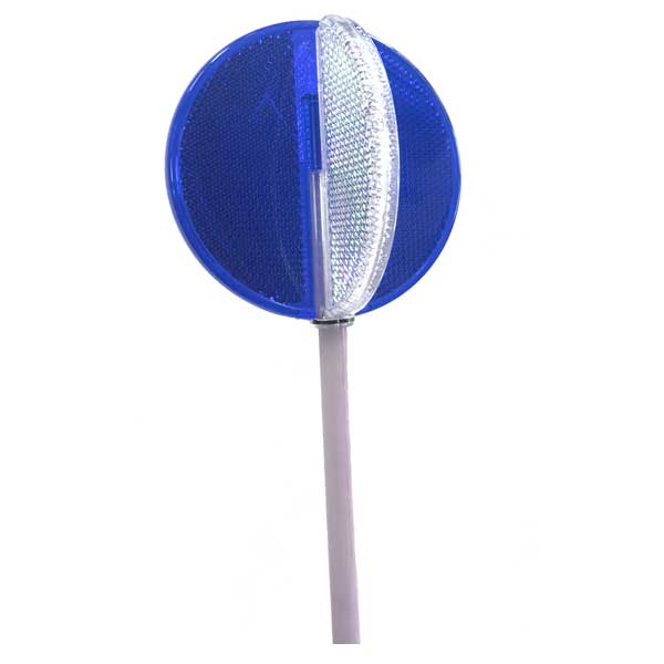 2-in-1 Telescopic 50" to 82" Driveway Marker, Blue and Clear